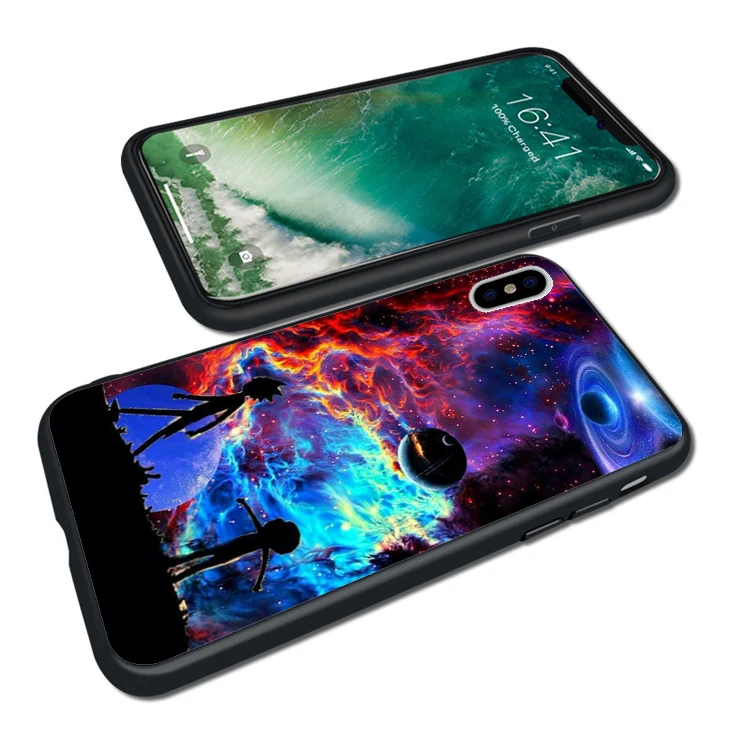 Fundas Рик Морти светящиеся облака Мягкий силиконовый чехол для телефона iPhone XS Max XR X