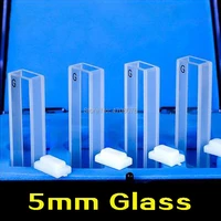 5mm flux 4pcspack capped optical glass cuvette cell for chemical spectrum glass cuvette with lid spectral analysis instruments