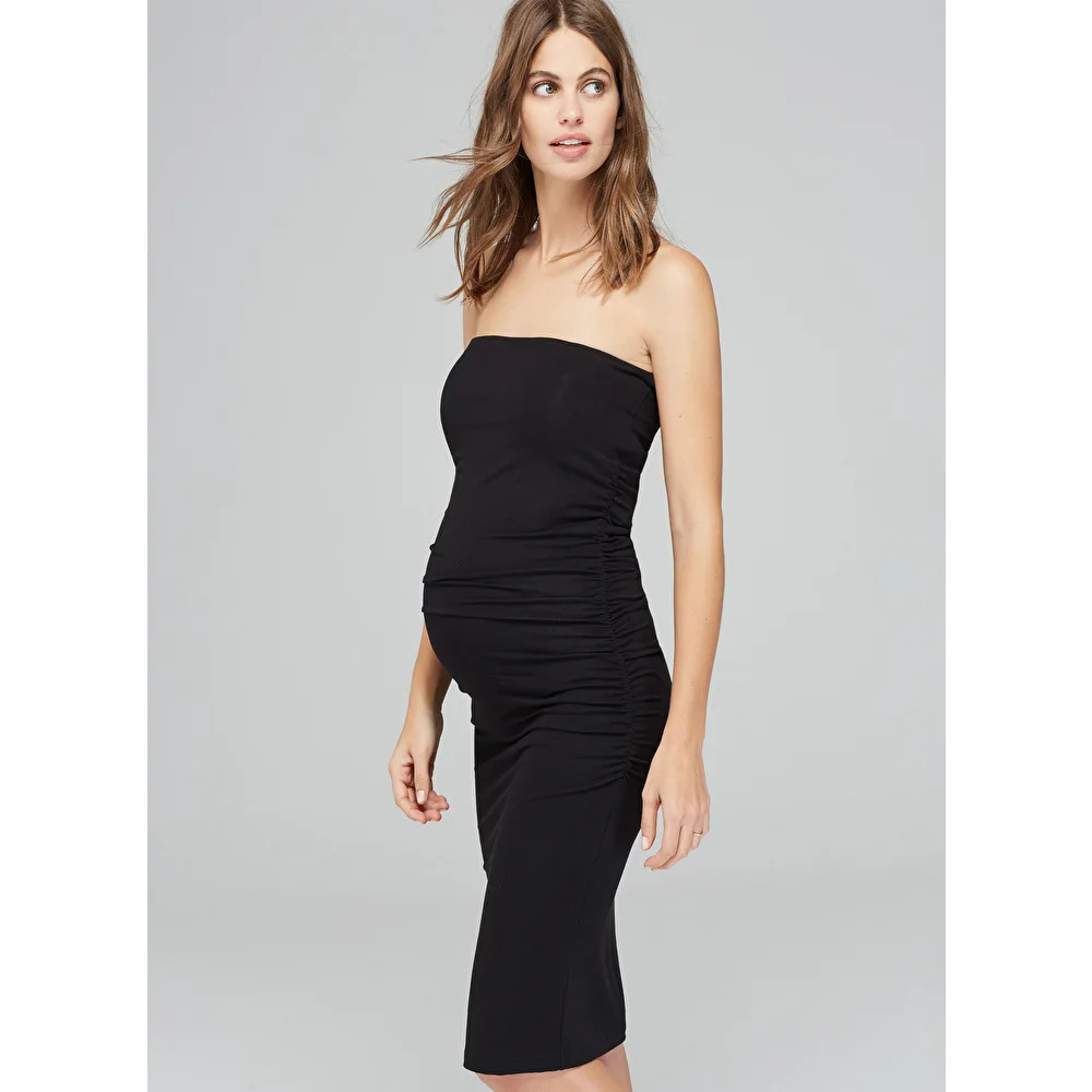 

Maternity Women Dress Summer Sleeveless Sexy Shoulderless Knee Length Dress Pregnant New Moms Fashion Western Style Dresses