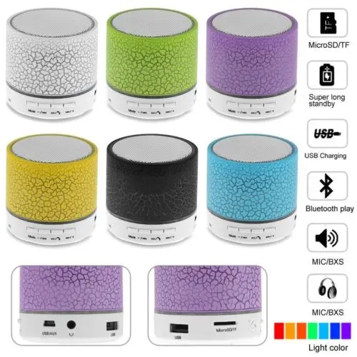 Уличный Bluetooth динамик с микрофоном светодиодный супер бас Мини Портативный