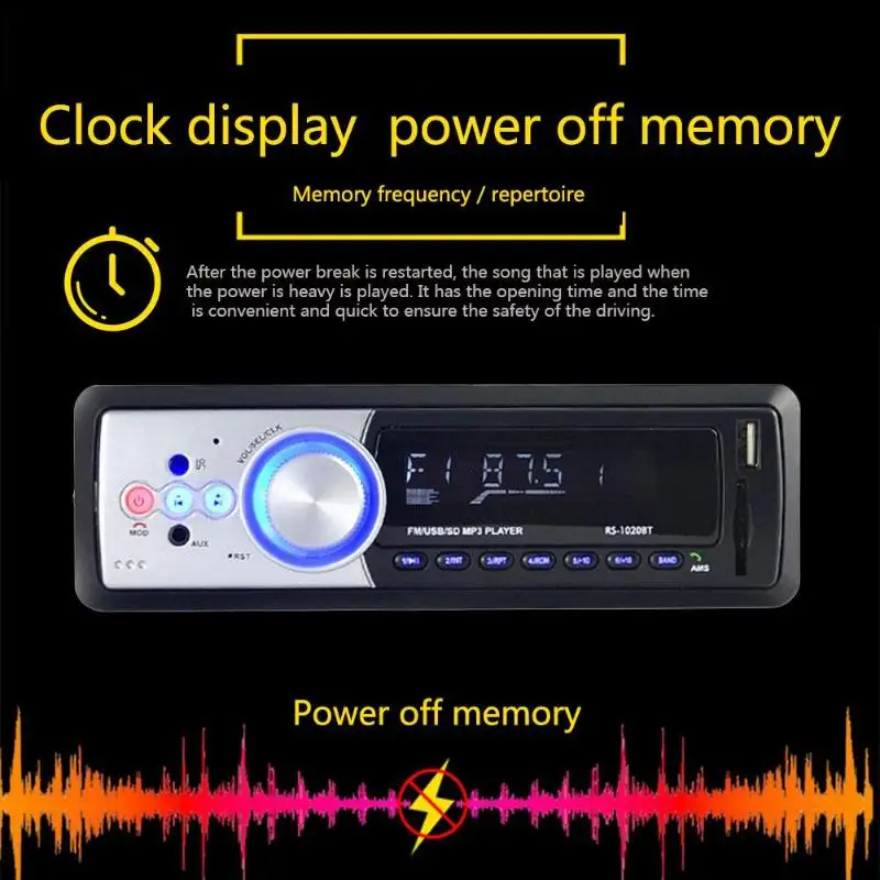 1020BT ЖК дисплей Bluetooth стерео головное устройство AUX аудио MP3 плеер автомобилей 1 Din в