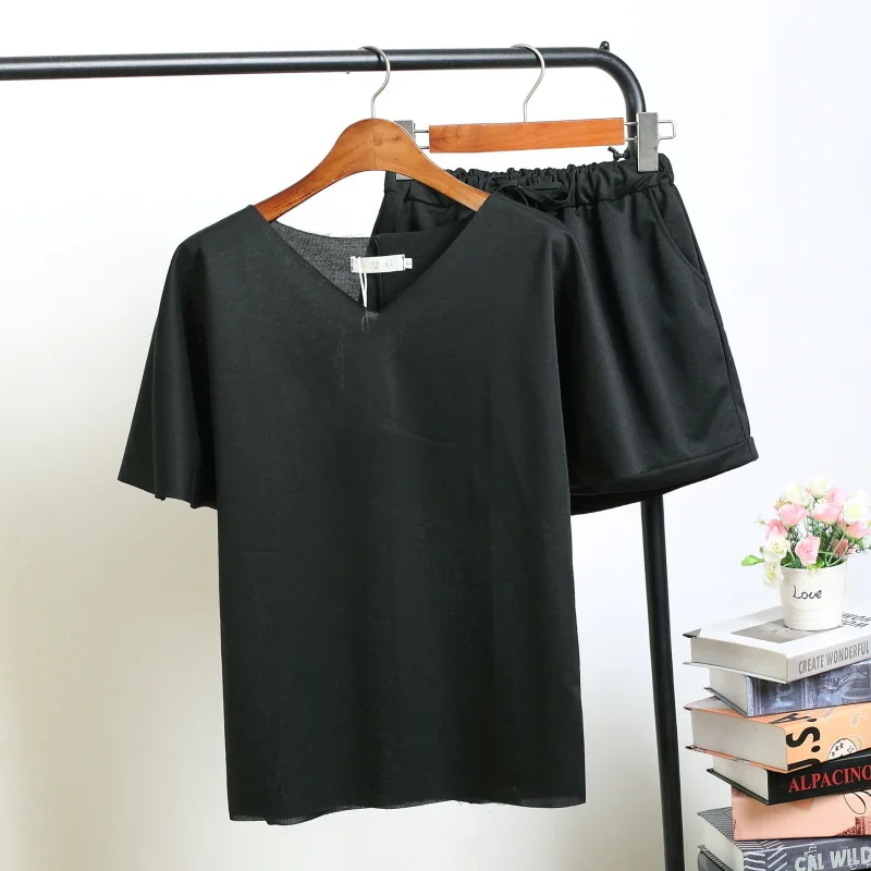 Женский комплект из 2 предметов топ и брюки 2019 короткий черный серый Повседневный