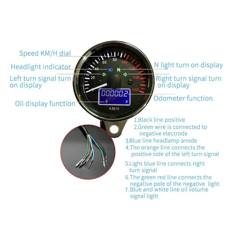 12 В мотоцикл спидометр подсветка цифровой топлива метр одометра датчик|Датчики