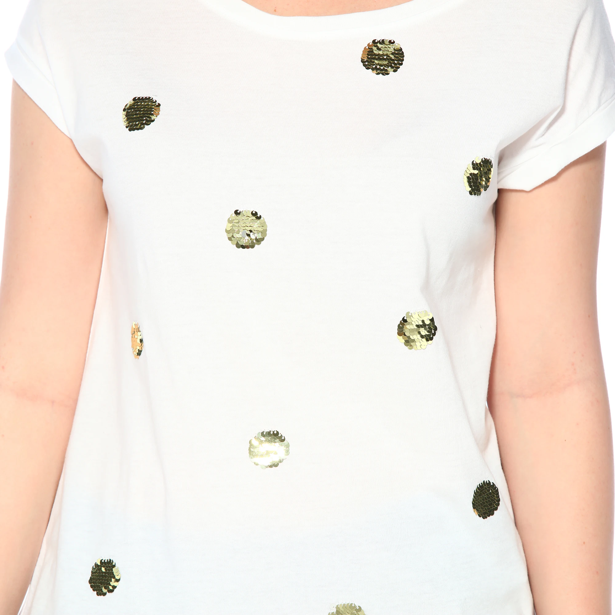 T-shirt with bicolour sequins - 022765 T-SHIRT WOMAN WOMEN SHORT SLEEVE | Женская одежда