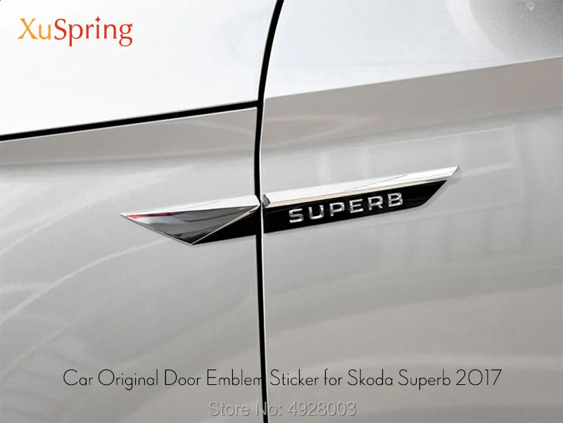Для Skoda Superb 2015 2016 2017 2018 2019 эмблема на переднюю дверь автомобиля хромированная