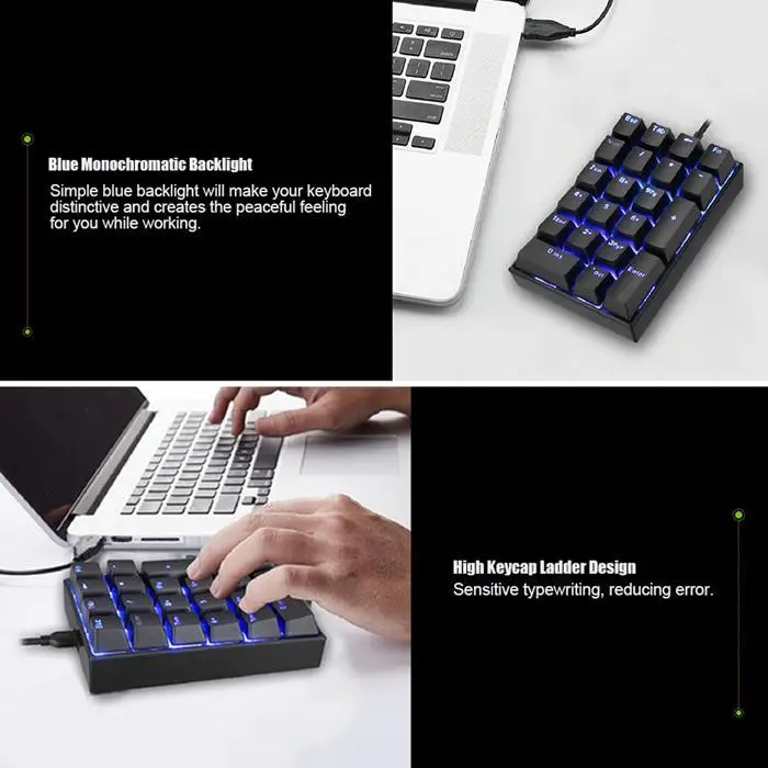Motospeed K23 USB Проводная цифровая механическая клавиатура с переключателем коробки