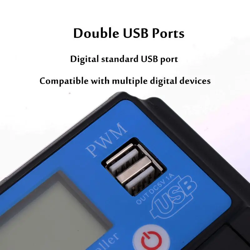 Контроллер солнечной зарядки 60A PWN двойной USB ЖК дисплей 12 В 24 автоматический