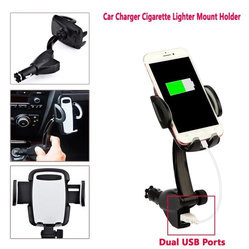

Car Phone Holder Dual USB Car Car Charger Cigarette Lighter Car Phone Holder Navigation Bracket Mobile Phone Holder
