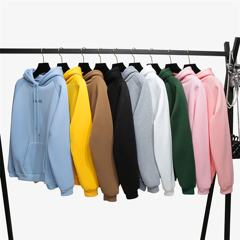 

2018 Fall Winter Fleece Oh Yes Letter Harajuku Print Pullover Thick Loose Women Hoodies Sweatshirts Female Moletom Feminino 2XL