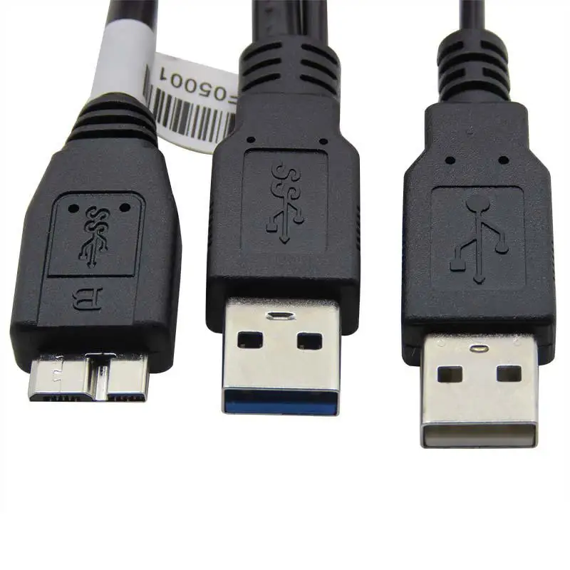 Двойной разъем USB 3 0 A штекер с питанием от к Micro Y разветвитель кабеля для 2 5