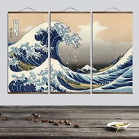 posters and prints painting wall art japanese style ukiyo e kanagawa surf canvas art painting wall pictures for living room