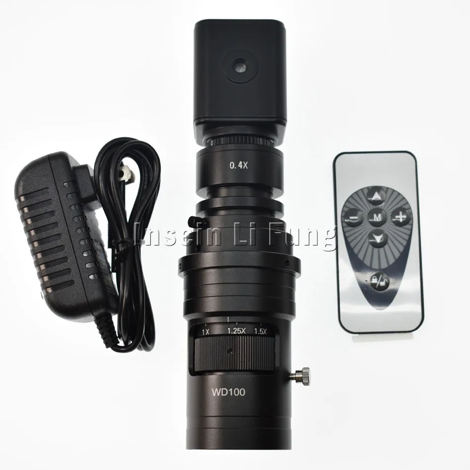 HD 1080P HDMI Industry Video Microscope Camera+10X-200X Adjustable Magnification Zoom C-mount Lens Working Distance 100mm-150mm |