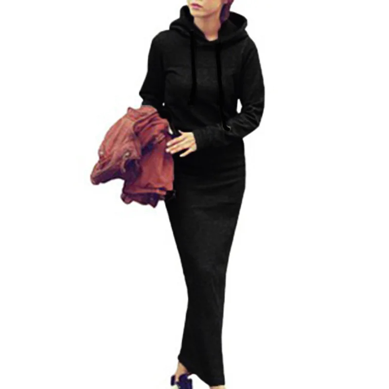 Женская Повседневная Толстовка с длинным рукавом на осень и зиму платье