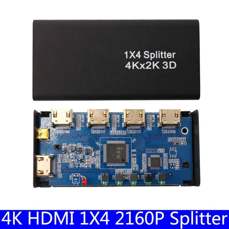 4K HDMI 1x4 2160P сплиттер Full HD 1080P усилитель переключатель коммутатор 1 в 2/4 Out адаптер
