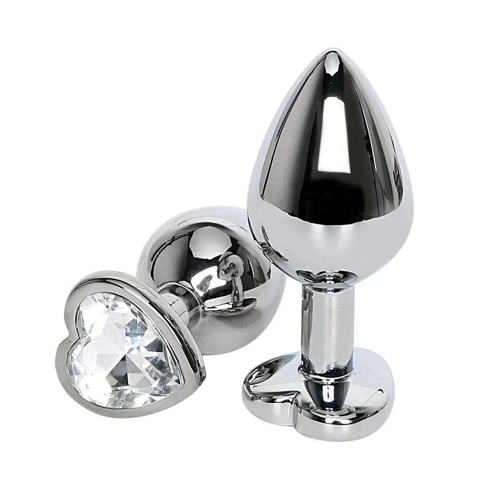 OLO Stainless Steel Anal Plug Prostate Massager Butt Crystal Jewelry Heart Shaped Sex Toys For Women Men Adult | Красота и здоровье