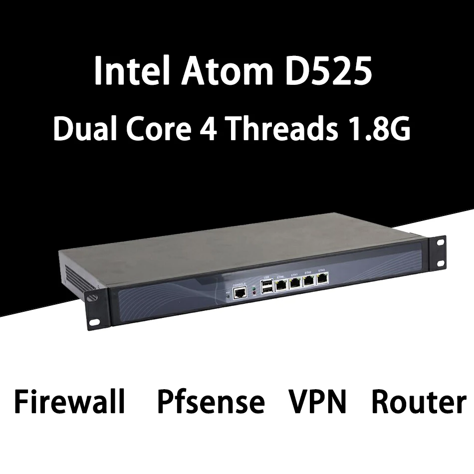 Брандмауэр Mikrotik Pfsense vpn сетевой маршрутизатор для защиты ПК Intel Atom D525 [HUNSN SA03R]