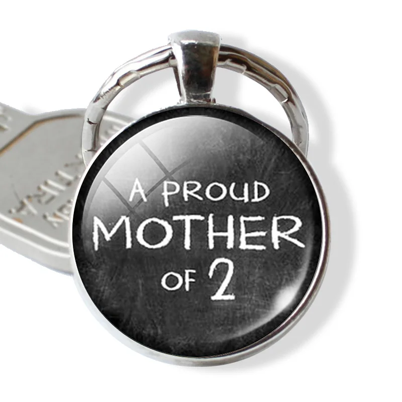 Гордый Мать 1 мел рисунок семейный брелок ювелирный мультфильм семья мужчины