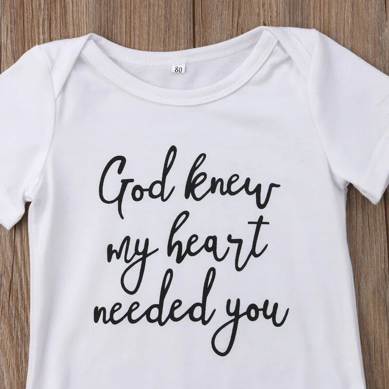 Focusnorm New Casual Newborn Baby Girls Boy Set Short Sleeve Print Letter Romper Jumpsuit Outfits Clothes | Мать и ребенок