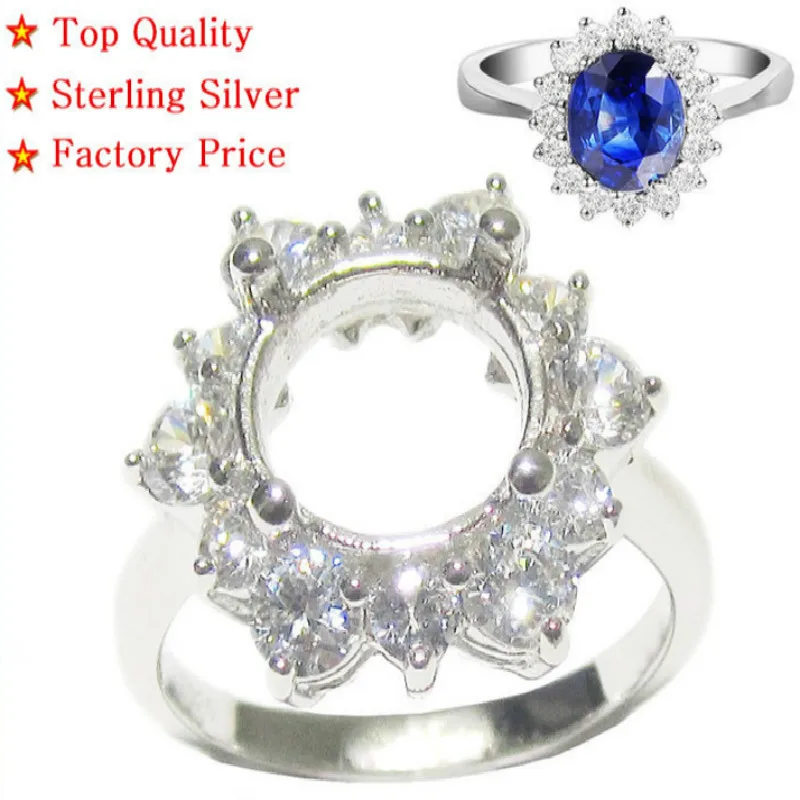 Beadsnice 925 Sterling Silver Jewelry Findings Wholesale Flower Trays Fit 9mm Bezel Settings DIY Making Rings | Украшения и