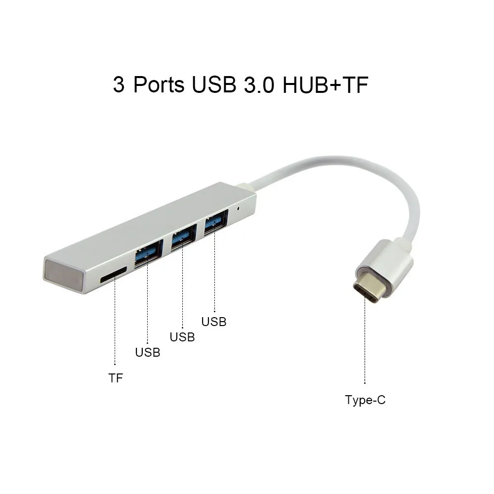 CHYI 4 в 1 концентратор USB 2 0 TF кардридер к интерфейсу Type C высокоскоростной порта s