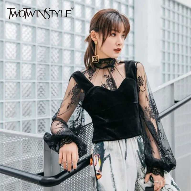TWOTWINSTYLE пикантные комплекты из двух предметов для женщин с воротником стойкой