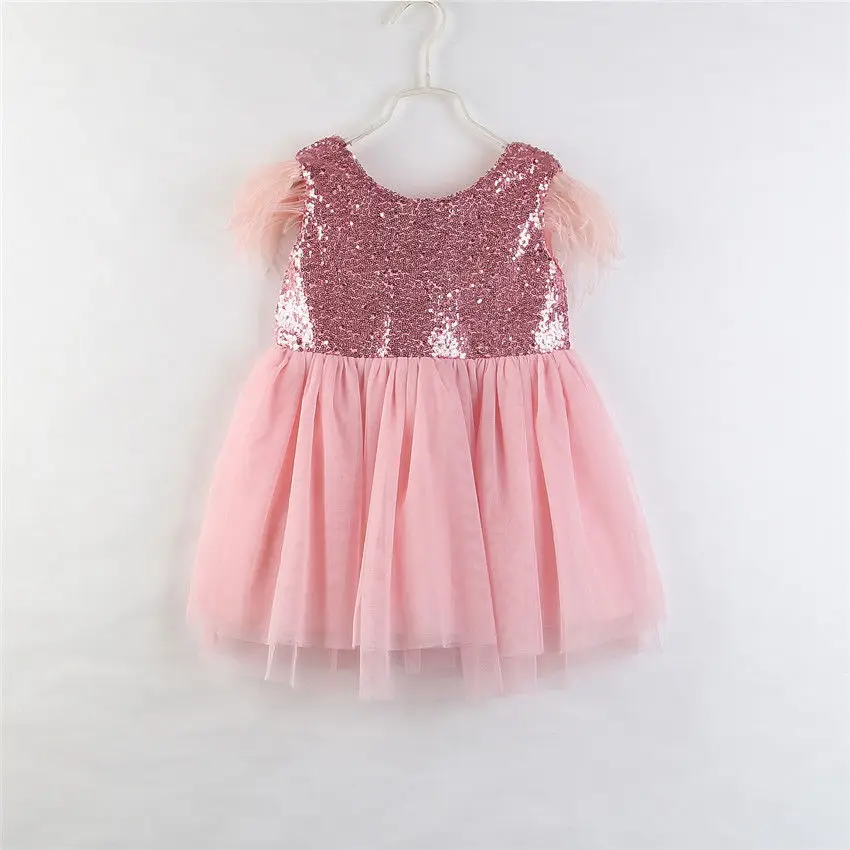 2018 Newest Hot Christmas Toddler Kids Baby Girls Dress Sequins Fly Sleeves Tulle Party Gown Dresses Sundress 1-6T | Детская одежда и