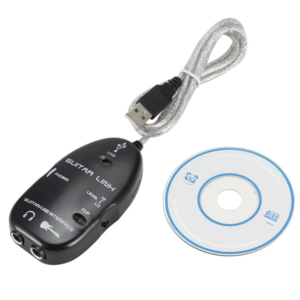 

Eletric Guitar Cable Guitar to USB Interface Link Cable Adapter Audio Connector Recorder for PC/Computer Guitar Accessories