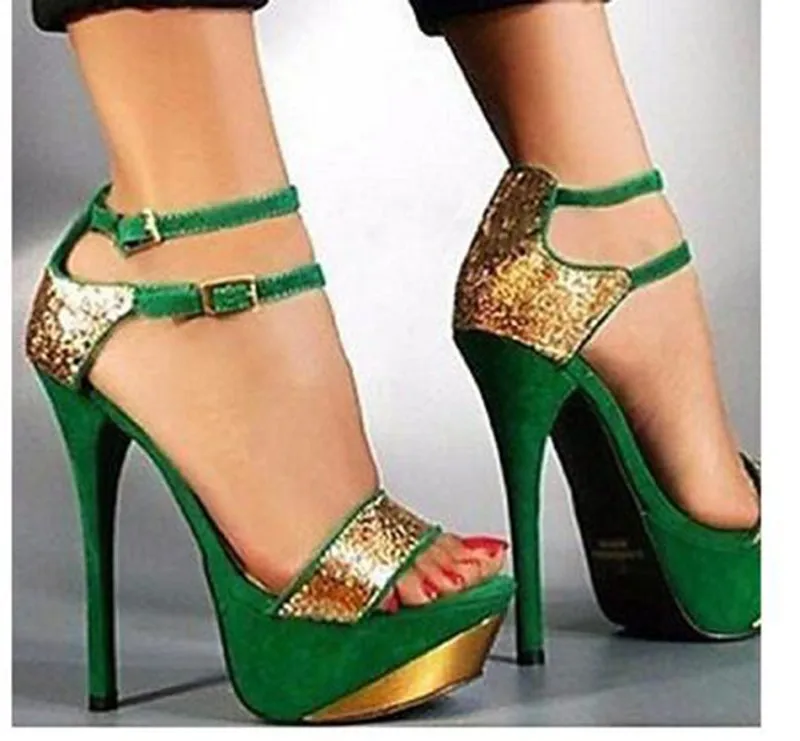 

Женские туфли на платформе, пикантные тонкие туфли на очень высоком каблуке, разные цвета, зеленые/синие, на лето
