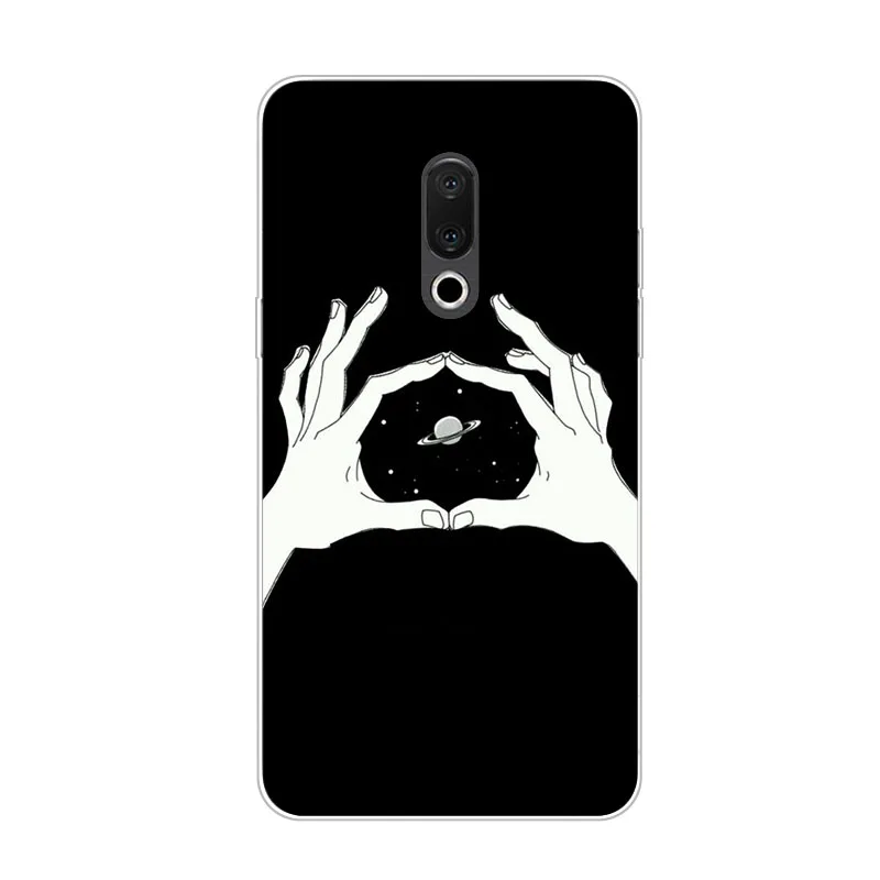 Чехол для meizu 16x силиконовый чехол с рисунком мягкая задняя крышка из ТПУ телефона