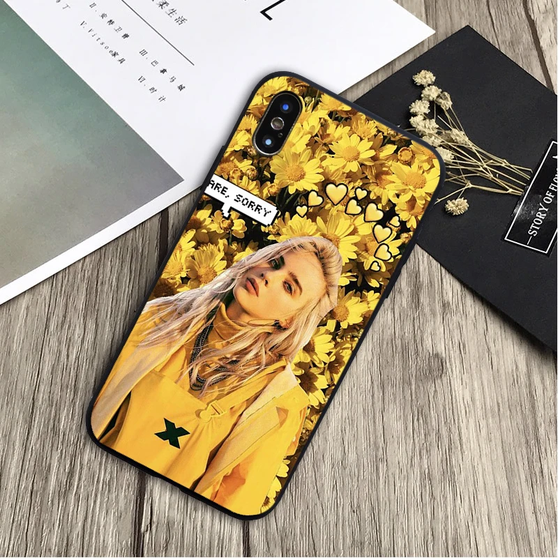 Billie Eilish горячий музыкальный певец черный мягкий Силиконовый ТПУ чехол для телефона для iPhone 5 5C 5S SE 6 6plus 7 7plus 8 8plus X XS XR XS Max