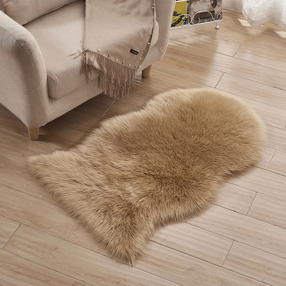 Супер мягкий Шелковый шерстяной моющийся Пушистый Ковер Из Овчины искусственный