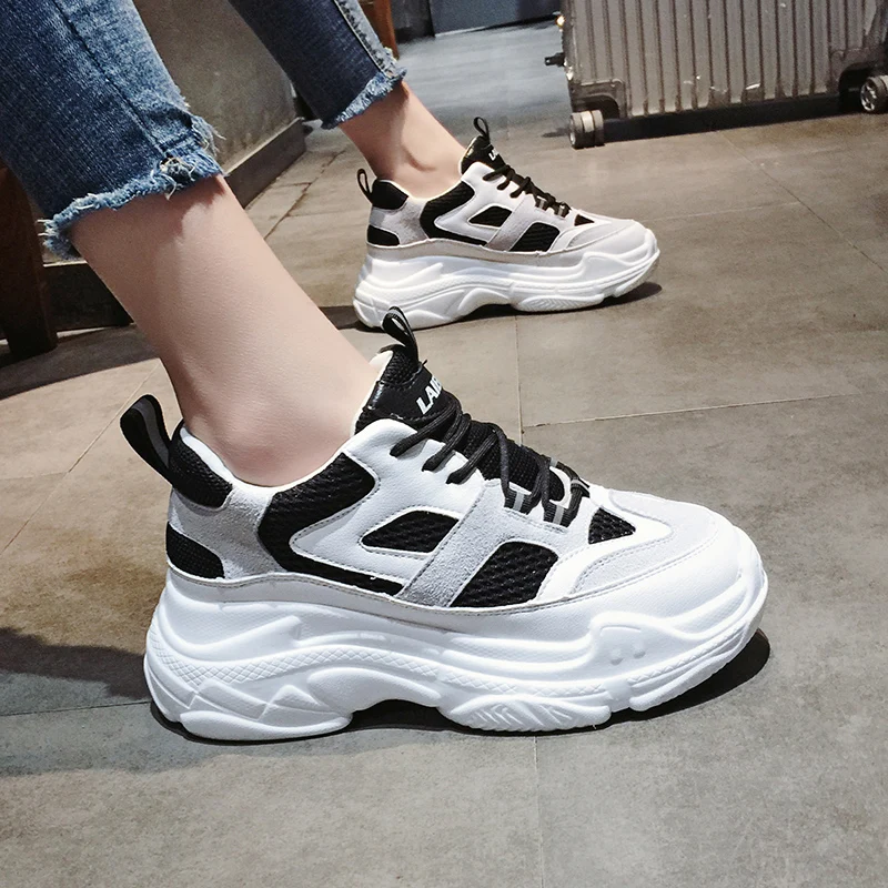 Женские сандалии на платформе дышащие кроссовки для прогулок Tenis Feminino лето