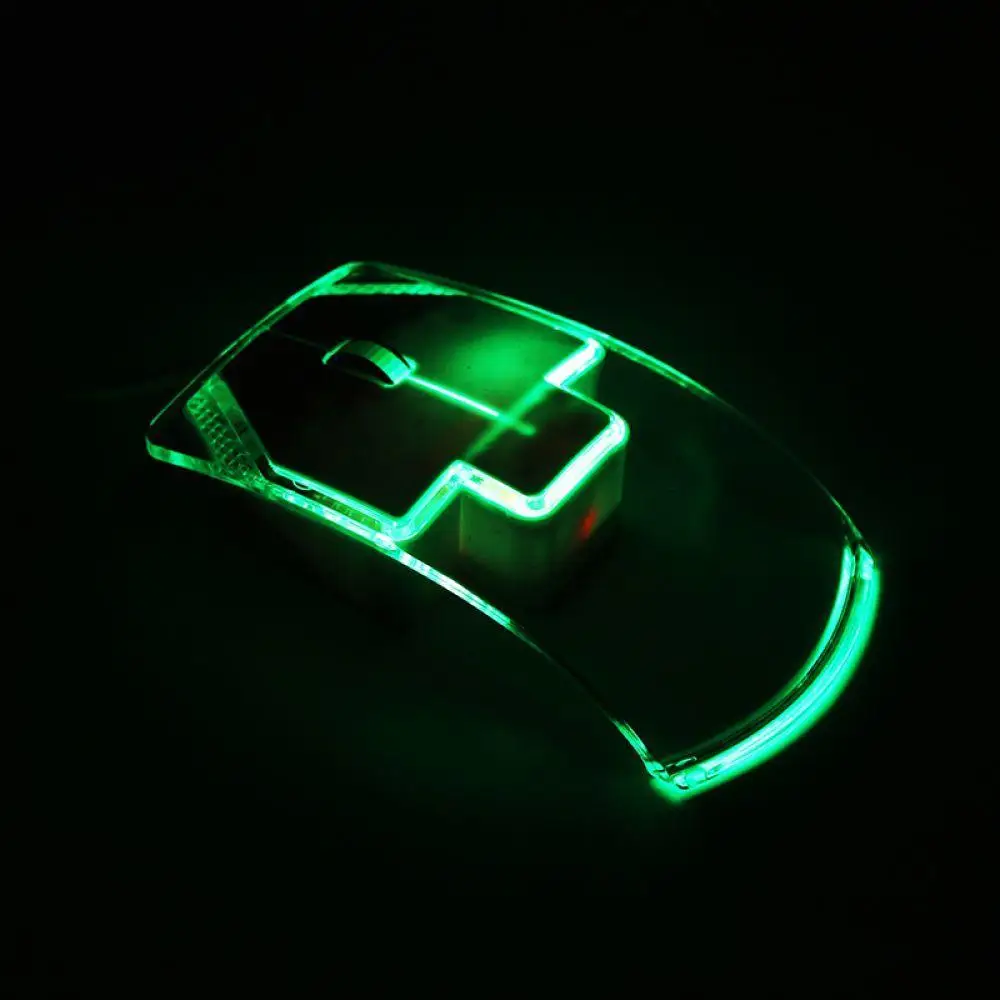 Прозрачный мини-красочный дышать Led оптическая USB проводной Мышь подсвеченные