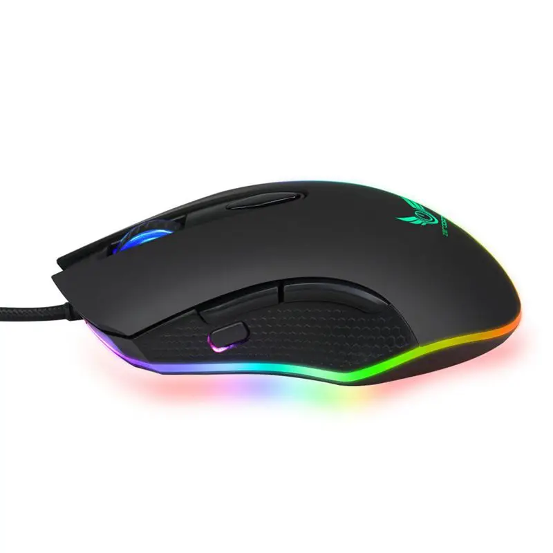 ZERODATE программируемая игровая мышь 4800 dpi 6 кнопок RGB с подсветкой USB оптическая для