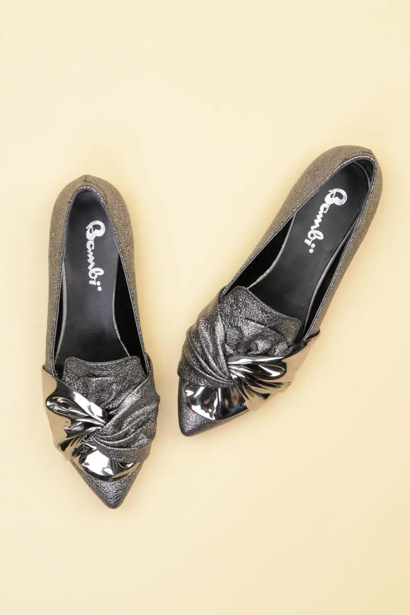 Женские серые балетки Bambi F0314519572|Обувь без каблука| |