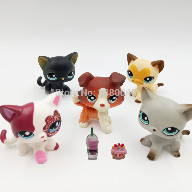 LPS CAT 5 шт./пакет pet shop милые игрушки кошки стоячие маленькие короткие волосы