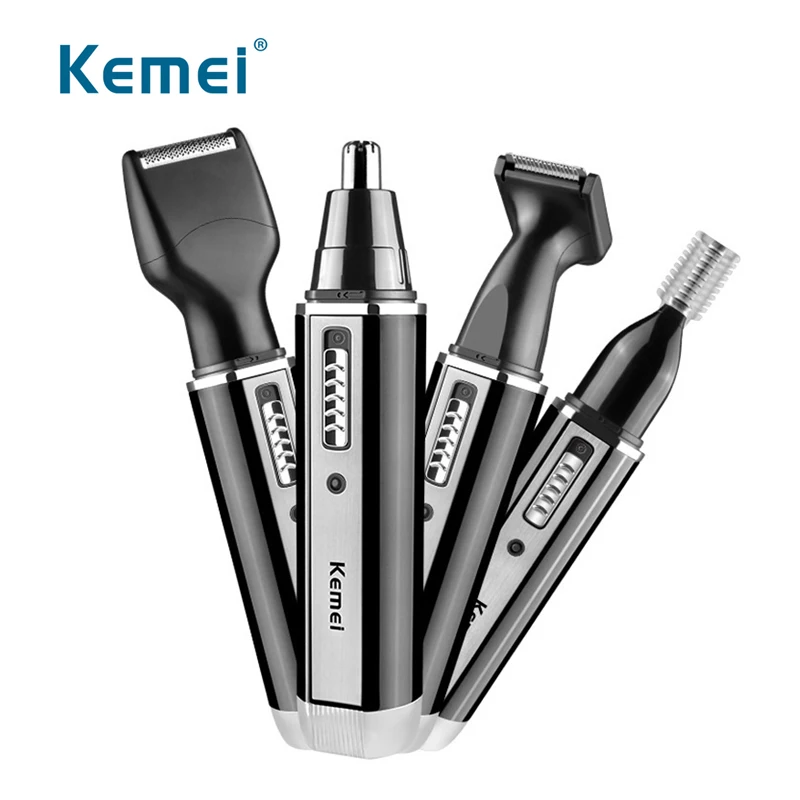 Kemei KM 6630 4 в 1 Professional Электрический перезаряжаемый нос и ушной триммер для волос