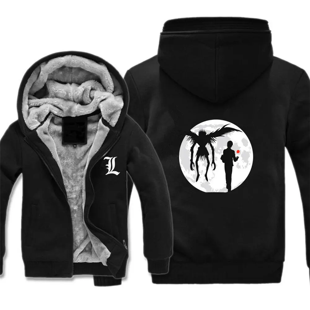 

anime Death Note Thick jacket Death Ryuuku winter warm Flannel Hoodie Coat Unisex Cashmere Sweatshirts Hooded Windbreaker jacket