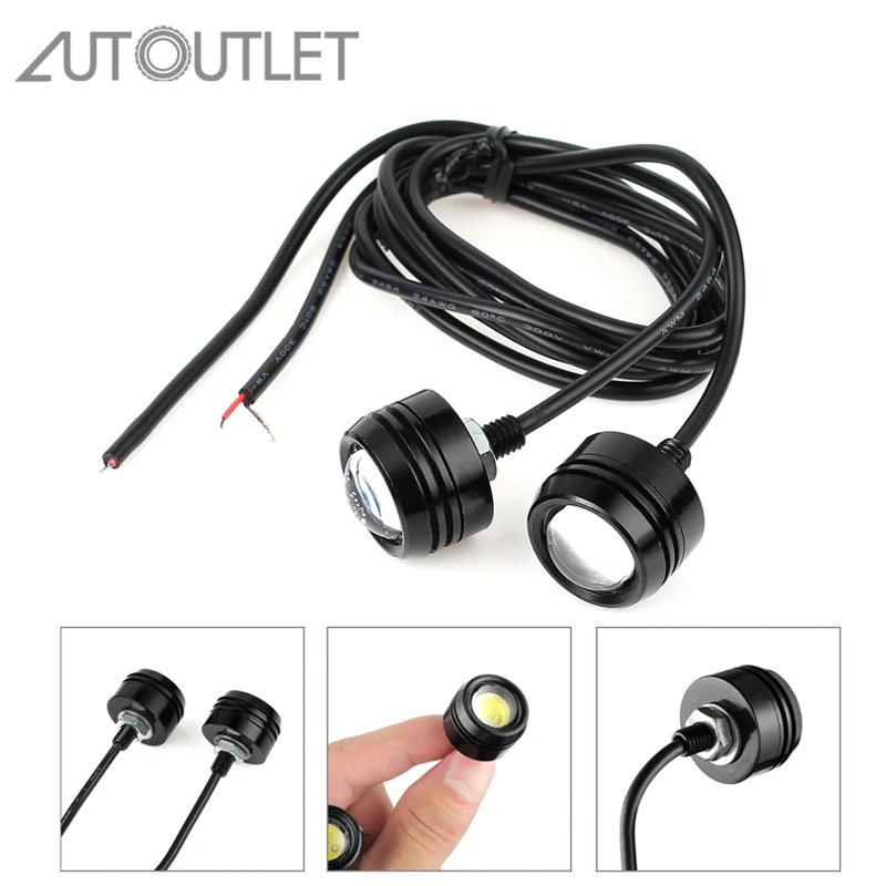 AUTOUTLET отражатели 2 шт мощностью 12V 1 5 W алюминиевый мотоцикл Quad Черный светодиодный
