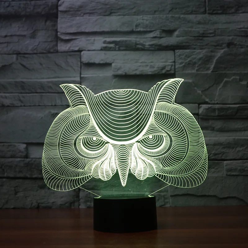 Подарок сова led 3d Ночник Новинка креативный красочный визуальный стол Led Usb