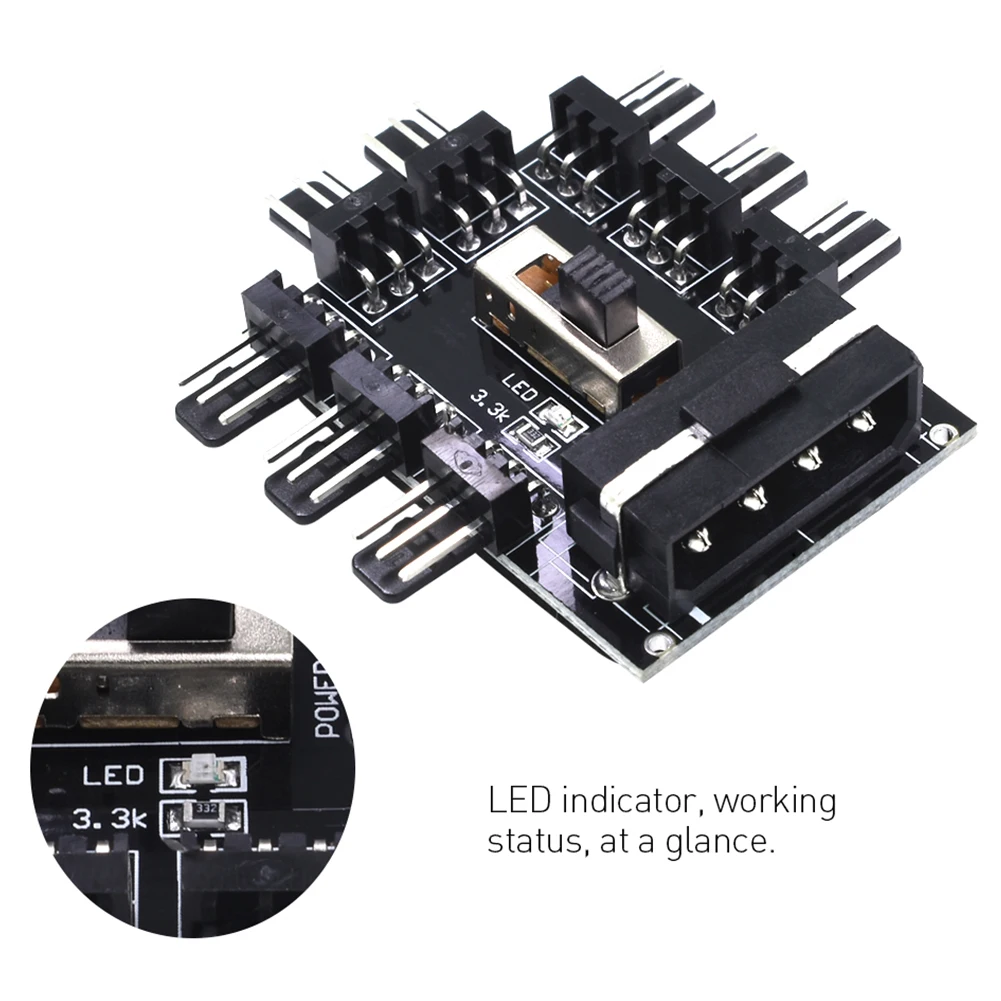 ПК 1 до 8 4Pin Molex охладитель охлаждающий вентилятор концентратор сплиттер кабель