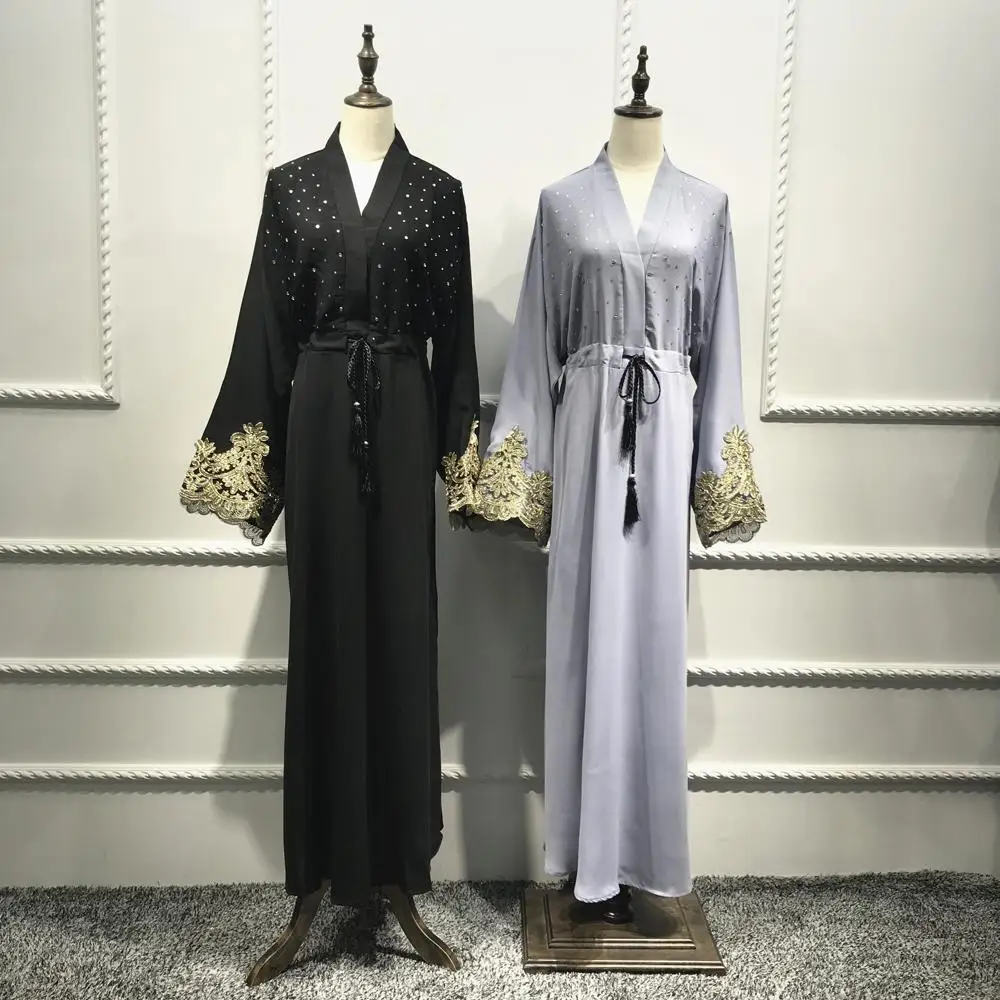 Женские мусульманские Длинные платья Abaya длинное платье с блестками и кружевом