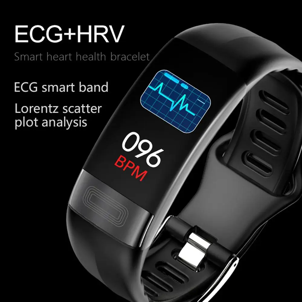 Smart Bracelet Waterproof ECG+HRV Band Message Heart Rate Fitness Vibration Alert Wristband |