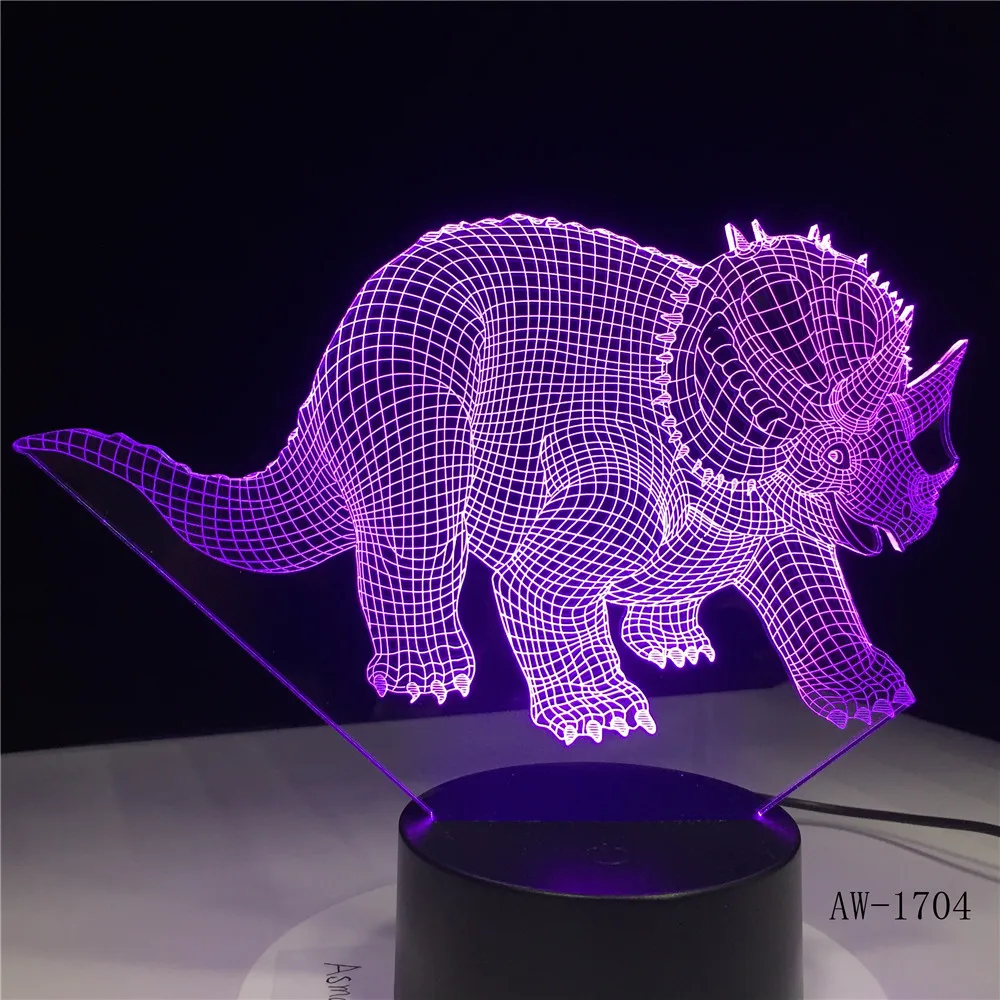 Triceratops Anchiceratops динозавр USB ночной Светильник многоцветный лавовый светодиодный