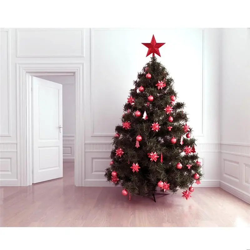 NICEXMAS 9 дюймов Красная звезда Рождественская елка Топпер сверкающие сокровища