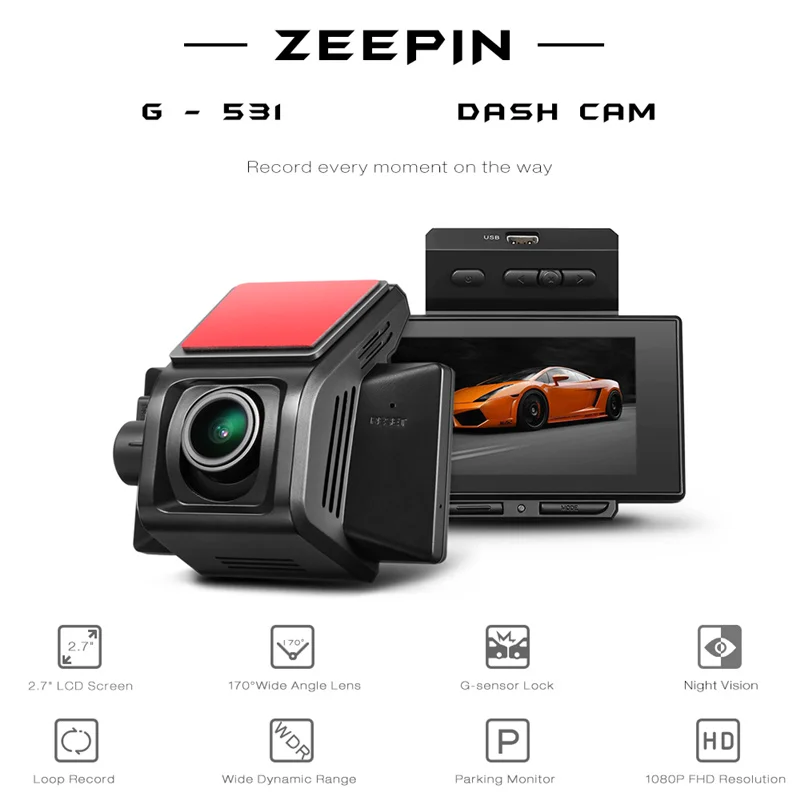 ZEEPIN G-531DVR Cash Dam 2 7 дюймов 1920x1080 P FHD вождения рекордер Dash Cam видео ночного видения