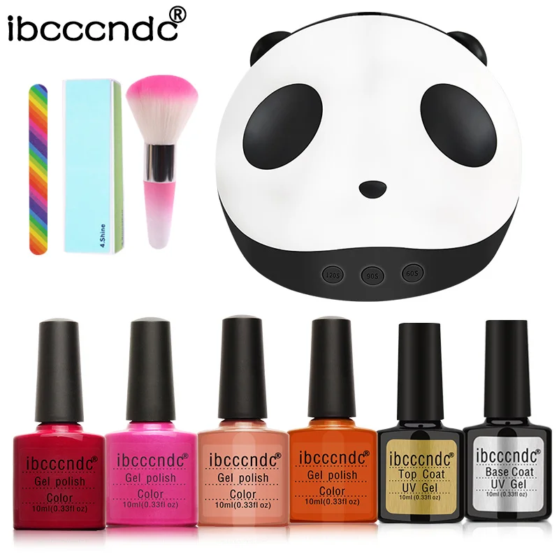 

Nail Art Kit 4pcs 10ml Gel Nail Polish Base Top Coat Nail Art Sets 36W UV LED Lamp Nail Dryer Tools for Manicure Pedicure
