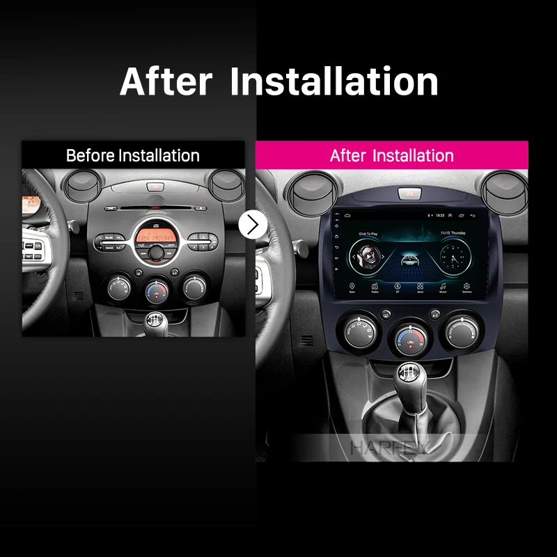 Автомобильный радиоприемник Harfey 9 дюймов Android 8 1 GPS Navi для 2007 2014 MAZDA