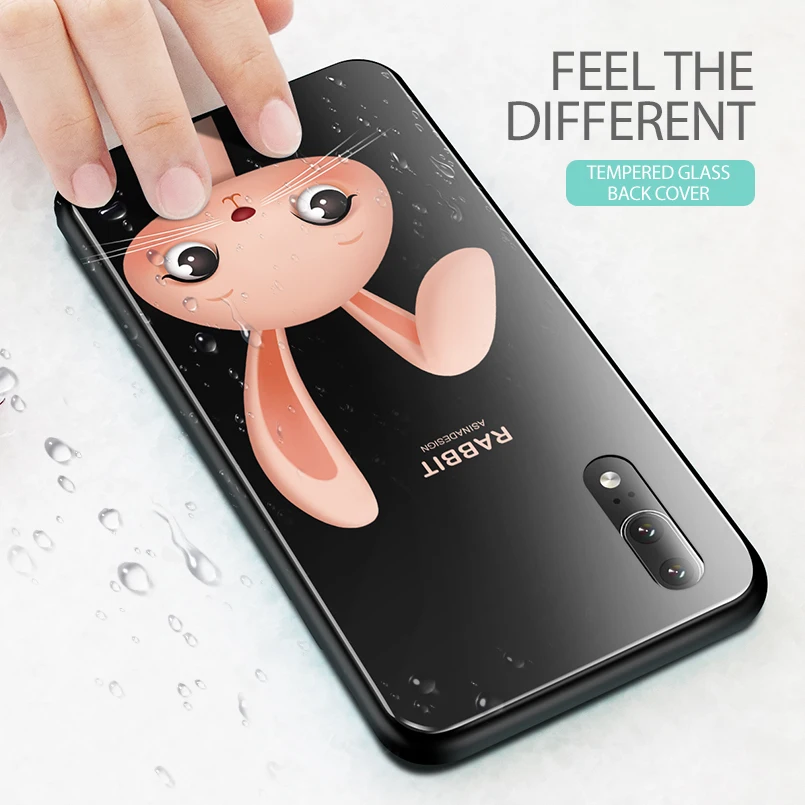 Чехол для телефона из закаленного стекла huawei P20 роскошный задний защитная крышка