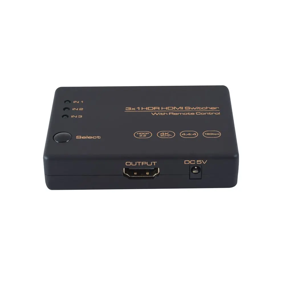 HDMI коммутатор 4 K 3 порта с ИК управлением 4K60Hz HDCP 2 0 Dolby Atmos & ATS Автоматическое
